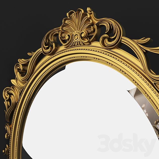 French Style Gold Mirror 3DSMax File - thumbnail 2