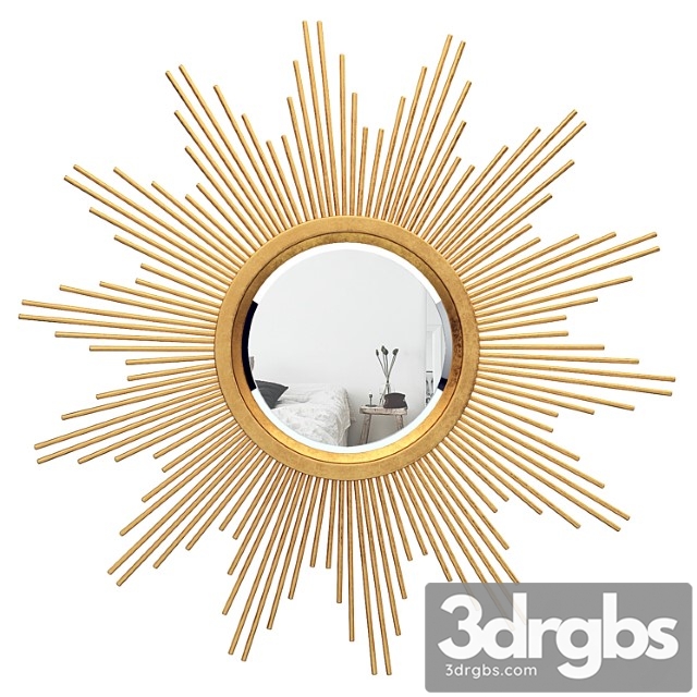 Glasser metal starburst wall mirror vark7277 3dsmax Download - thumbnail 1