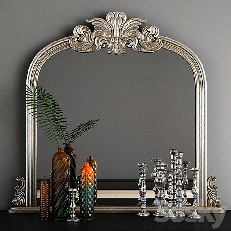 Haversham Overmantel Mirror 3DS Max - thumbnail 1