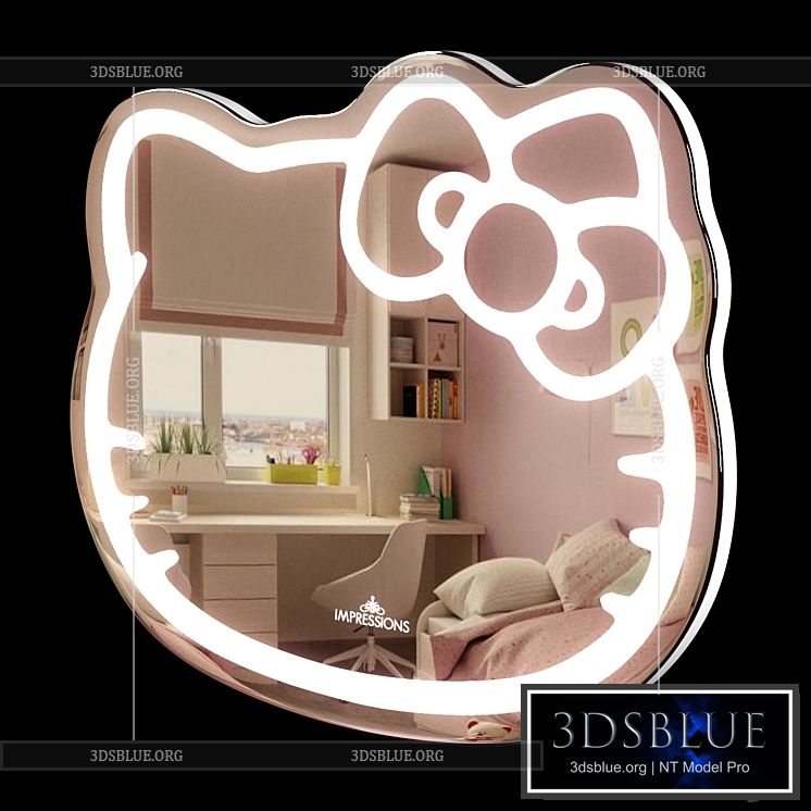 Hello Kitty LED Mirror 3DS Max - thumbnail 3