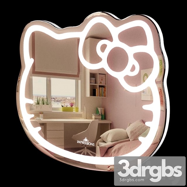 Hello kitty led mirror - thumbnail 1