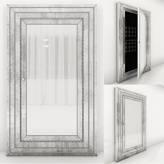 Hooker Furniture Melange Glamour Floor Mirror 3DS Max Model - thumbnail 1