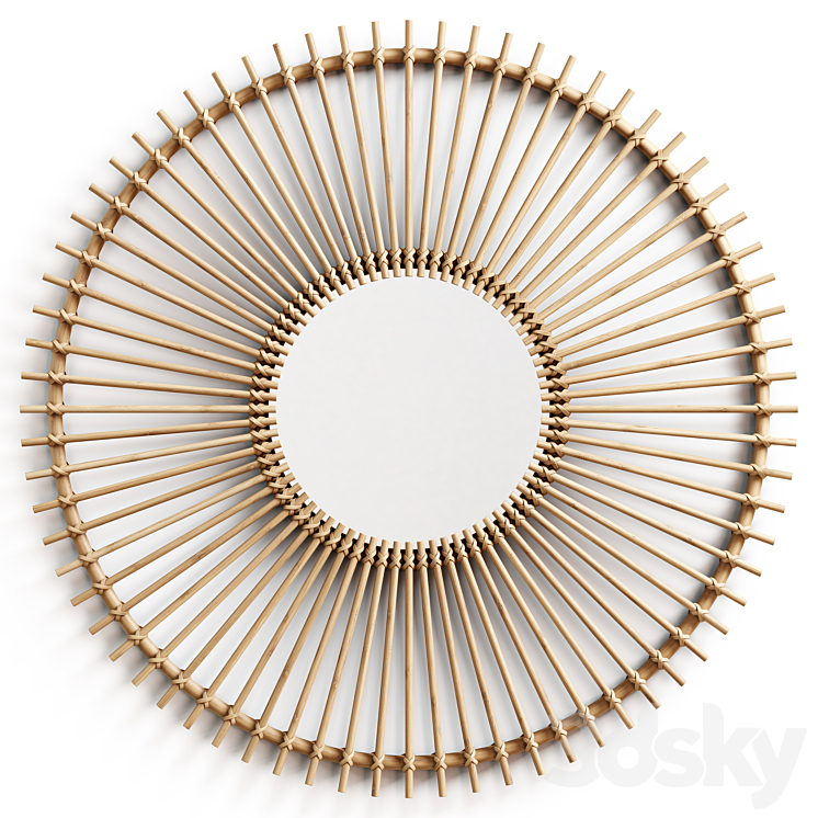 Kave Home – Louisa rattan mirror dia 81 cm 3DS Max Model - thumbnail 1