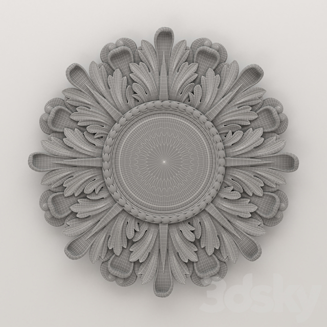 Laura Ashley Round Classic Mirror Frame 3DS Max Model - thumbnail 2