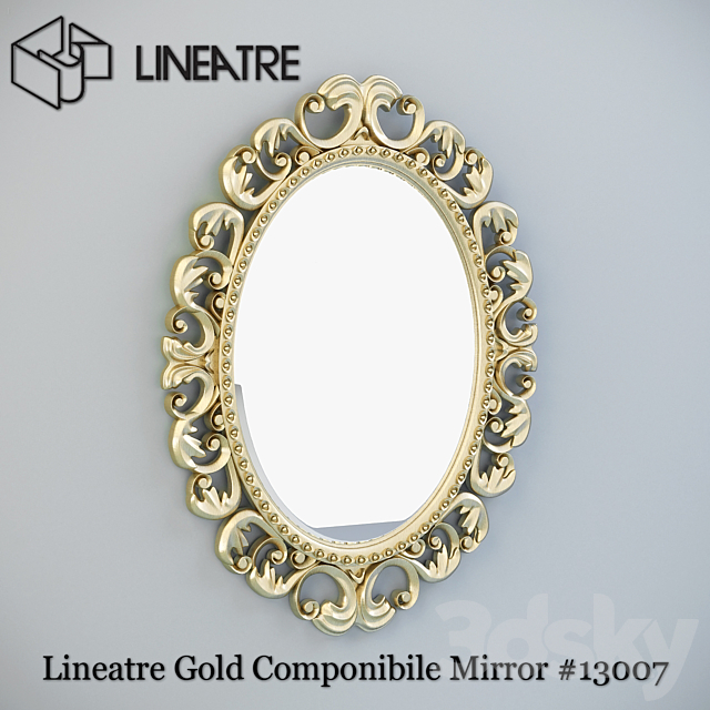 Lineatre Gold Componibile Mirror # 13007 3DS Max Model - thumbnail 1