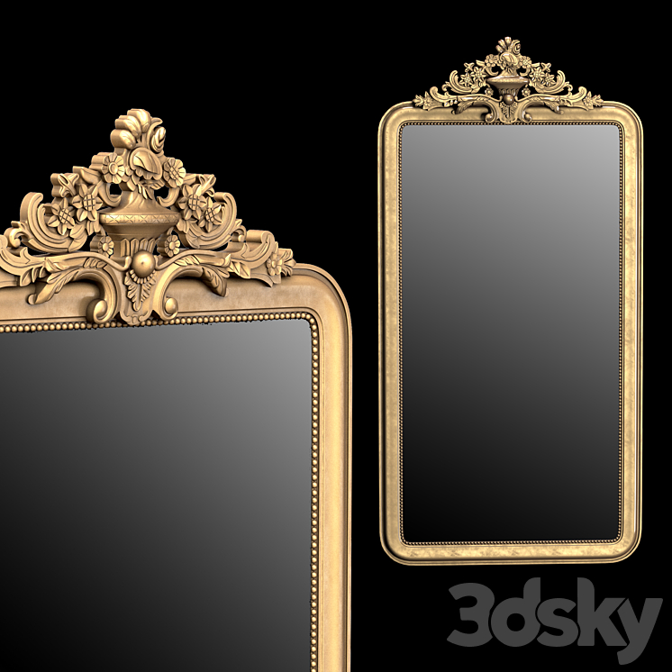 LOUIS PHILIPPE GILT LEANER MIRROR 3DS Max - thumbnail 1