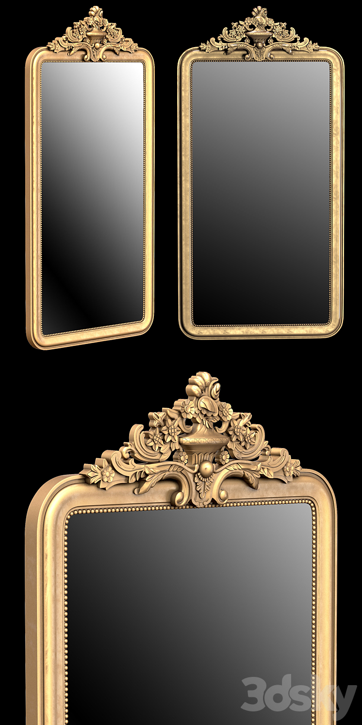 LOUIS PHILIPPE GILT LEANER MIRROR 3DS Max - thumbnail 2