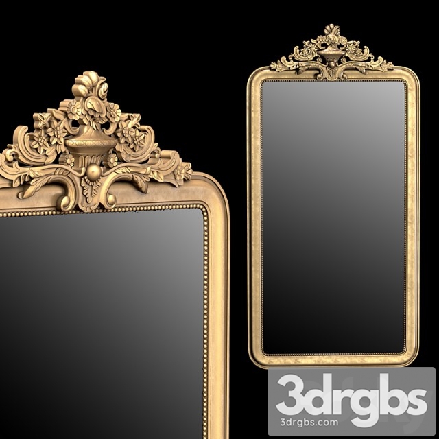 Louis philippe gilt leaner mirror 3dsmax Download - thumbnail 1