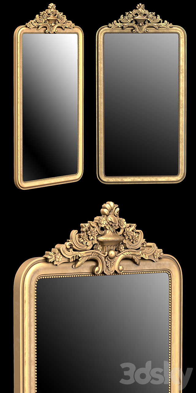 LOUIS PHILIPPE GILT LEANER MIRROR 3DSMax File - thumbnail 2