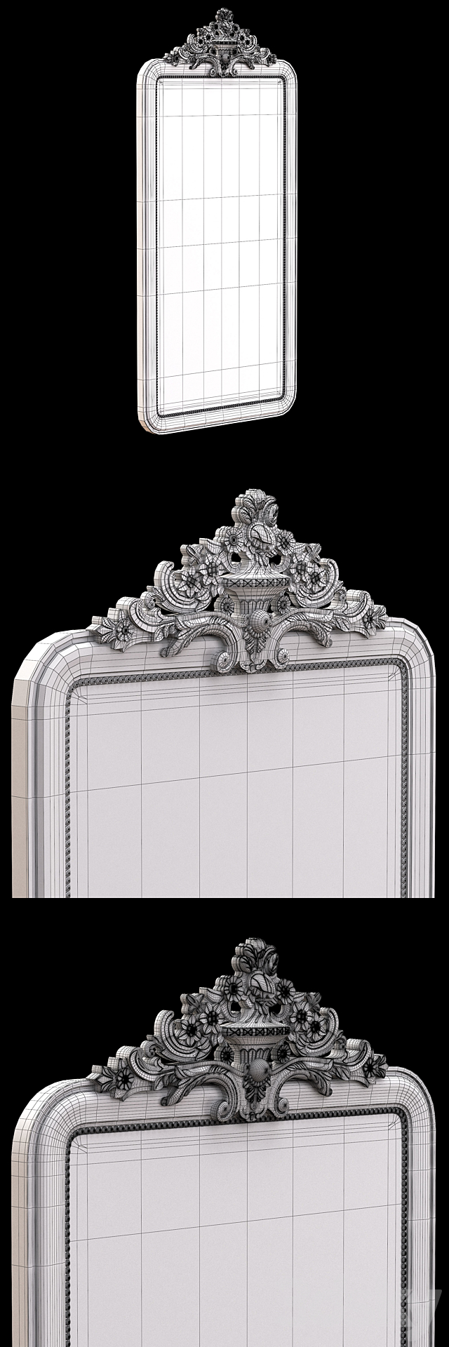 LOUIS PHILIPPE GILT LEANER MIRROR 3DSMax File - thumbnail 3