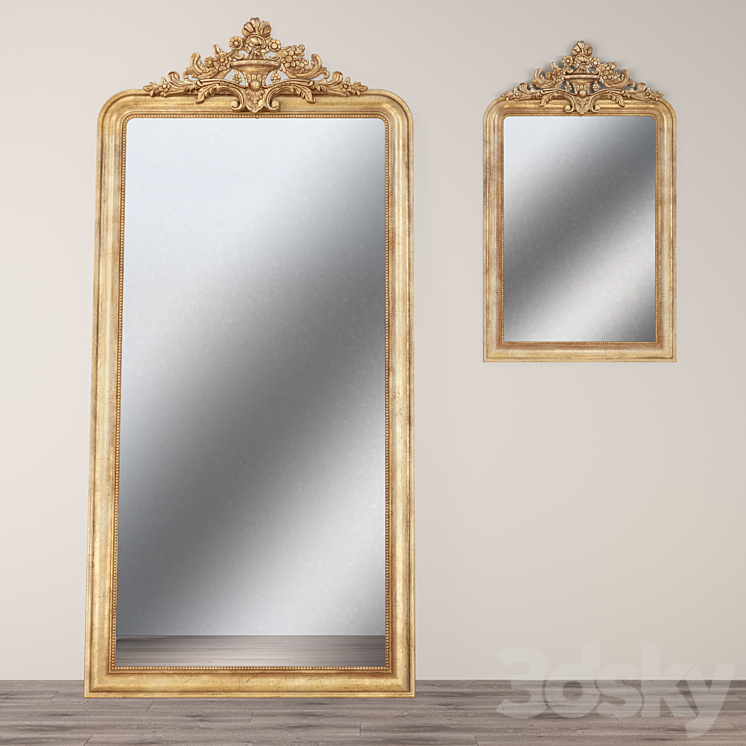 Louis Philippe Gilt Mirror Restoration Hardware 3DS Max - thumbnail 2