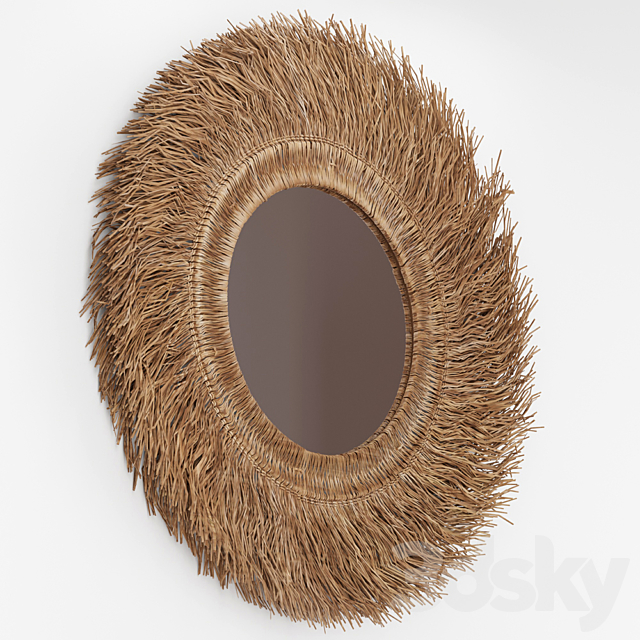 Loully rattan and sisal mirror 3DS Max Model - thumbnail 2