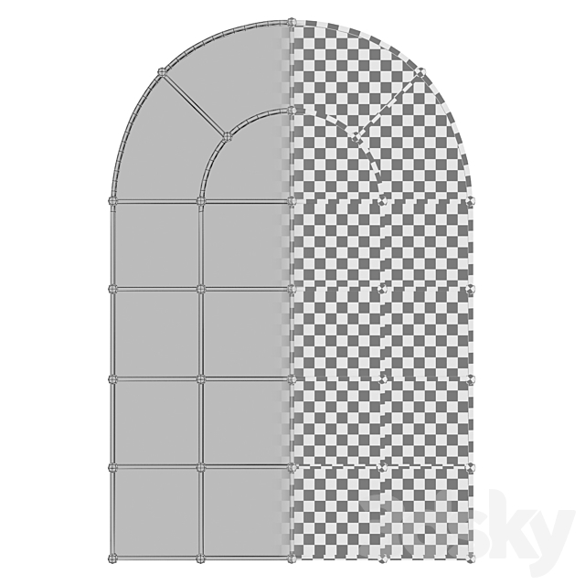 Metal Arch Window Wall Mirror OAWY8570 3DSMax File - thumbnail 3