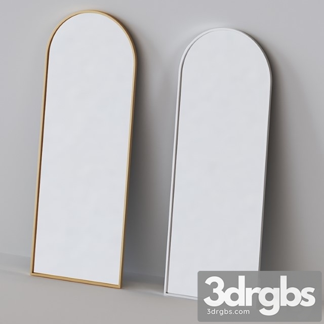 Metal frame arched floor mirror - thumbnail 1