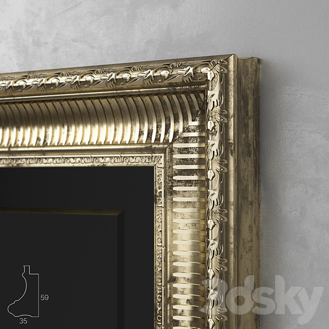 Mirror (baguette art.BR 249-03. South Korea) 3DSMax File - thumbnail 3