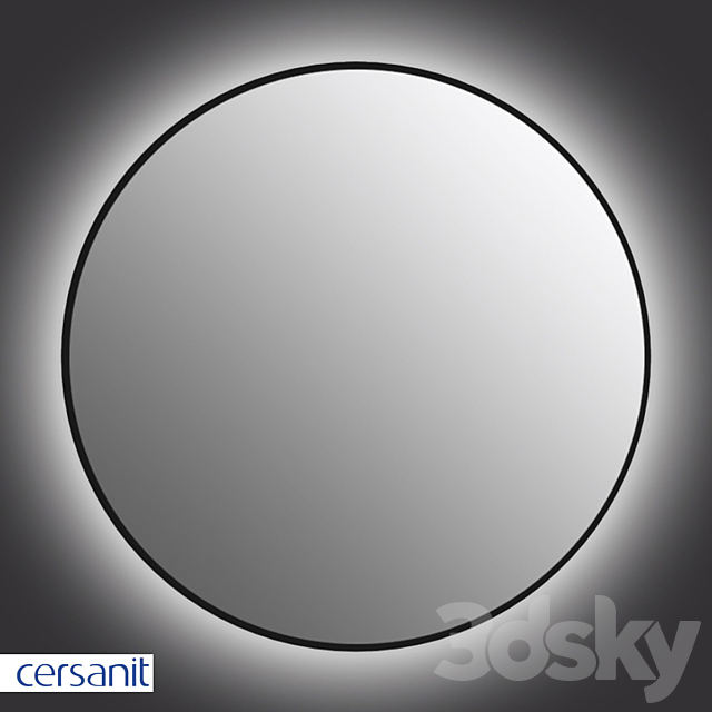 Mirror Cersanit ECLIPSE smart 90×90 with light round in black frame A64148 3DS Max Model - thumbnail 2