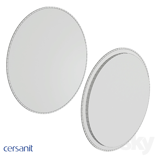 Mirror Cersanit ECLIPSE smart 90×90 with light round in black frame A64148 3DS Max Model - thumbnail 3