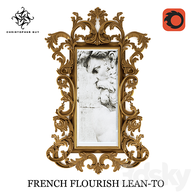 Mirror. Christopher Guy. FRENCH FLOURISH LEAN-TO 3DSMax File - thumbnail 1