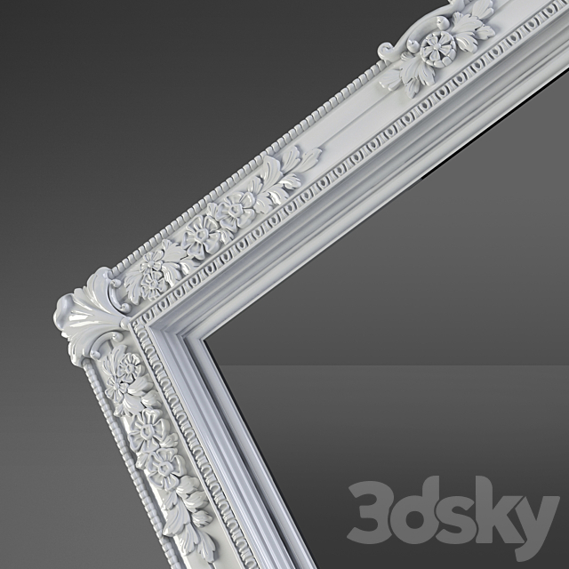 mirror classicflower 3DS Max Model - thumbnail 2