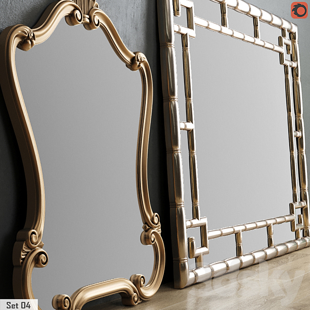 Mirror Collection Set 04 3DS Max Model - thumbnail 2