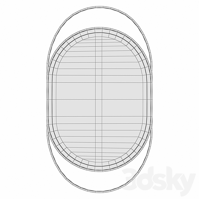 Mirror in a metal frame gold KFG097 3DS Max Model - thumbnail 3