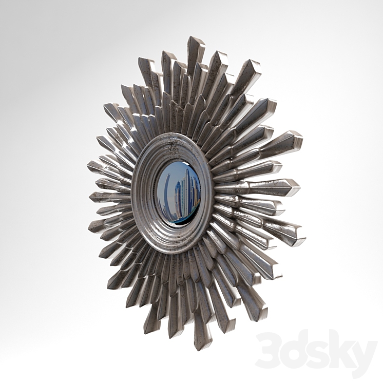 Mirror in metal frame 3DS Max - thumbnail 2