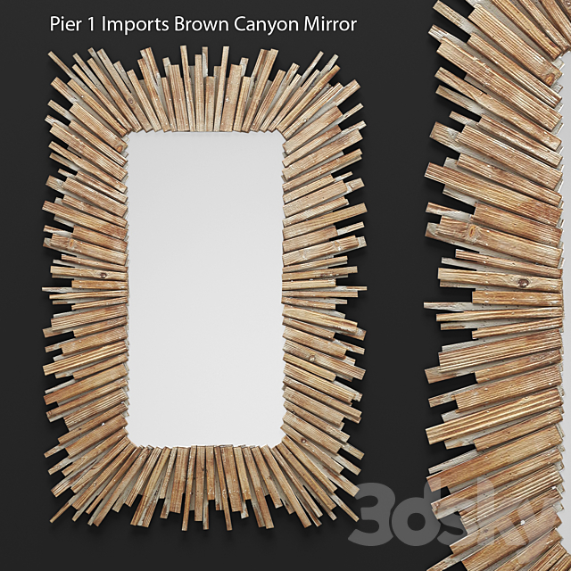 Mirror Pier 1 Imports Canyon. mirror. wall decor. plank panels. wooden decor. boards. wooden wall. panel. slats. natural decor. eco design 3DSMax File - thumbnail 1