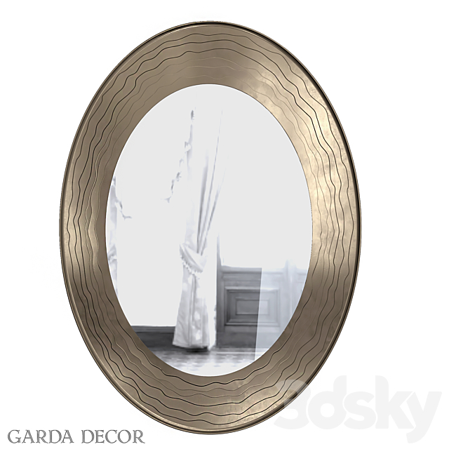 Mirror “waves” in The Frame Dark Silver 50SX-2080 Garda Decor 3DSMax File - thumbnail 1