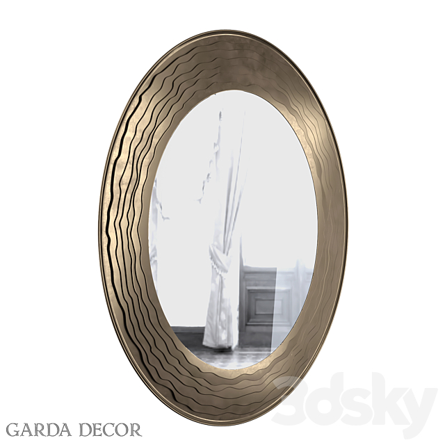 Mirror “waves” in The Frame Dark Silver 50SX-2080 Garda Decor 3DSMax File - thumbnail 2