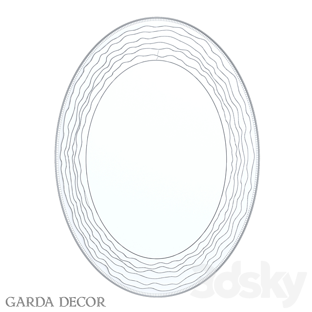 Mirror “waves” in The Frame Dark Silver 50SX-2080 Garda Decor 3DSMax File - thumbnail 3