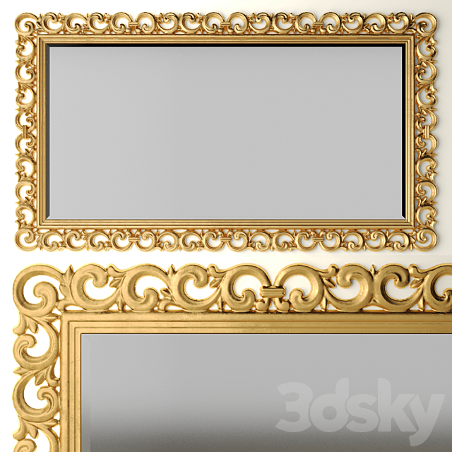 MirrorMirror. luxury. mirror. gold. wall decor. luxury. carved. frame. classic 3DSMax File - thumbnail 1