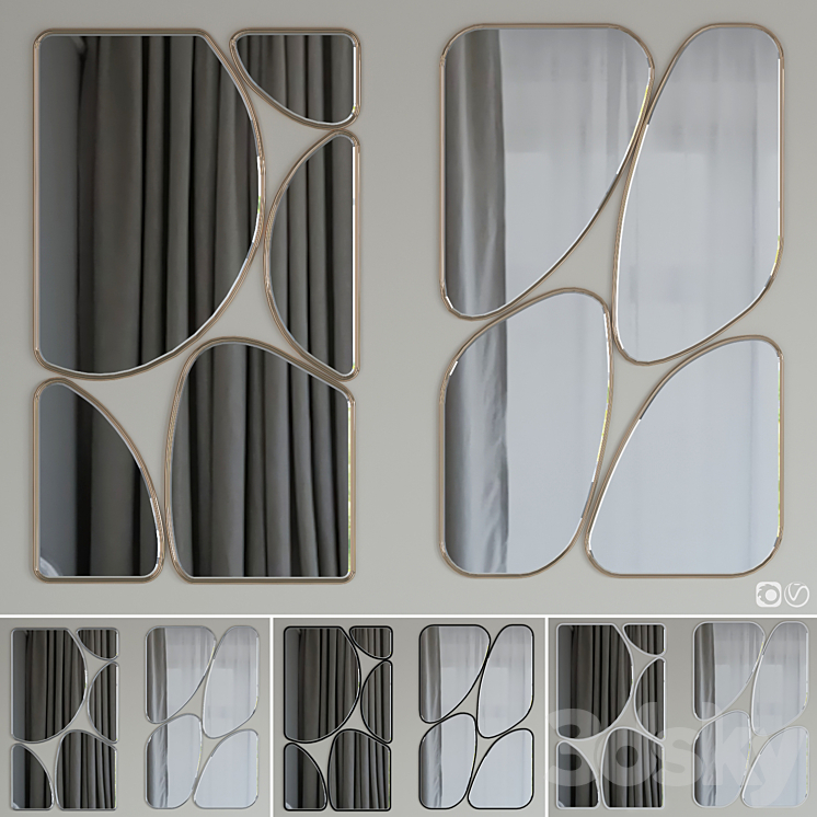 Mirrors quadrant set 02 3DS Max Model - thumbnail 1