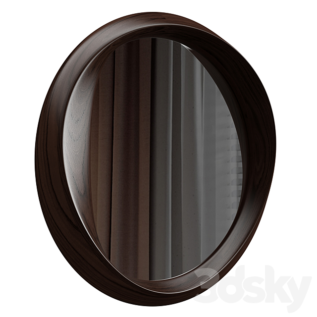 Modern round mirror 3ds Max - thumbnail 2