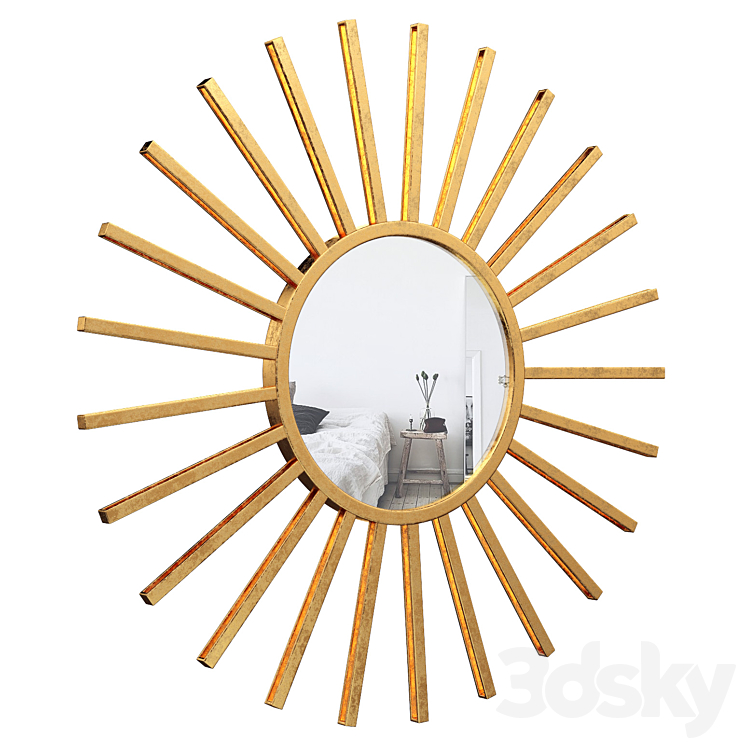 Neetu Modern Sun Accent Mirror EYQN5240 3DS Max - thumbnail 1