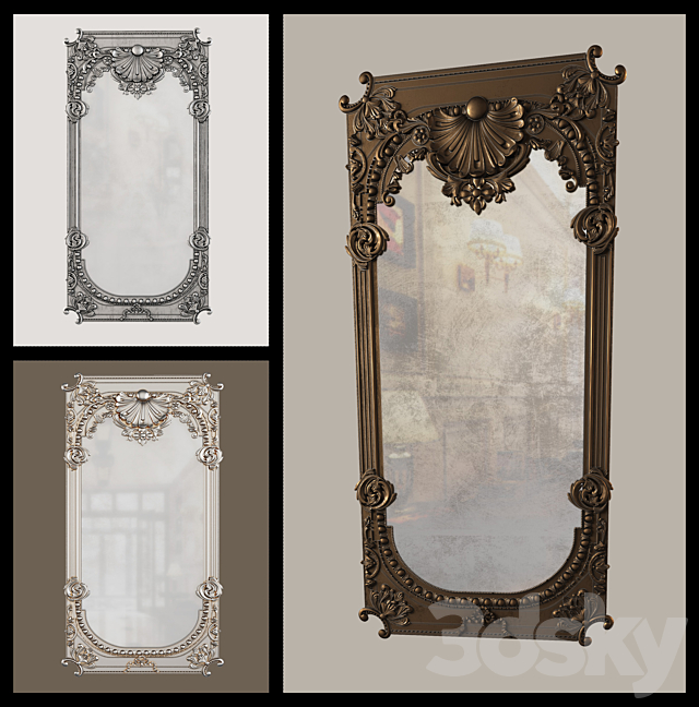 Old Mirror 3ds Max - thumbnail 1