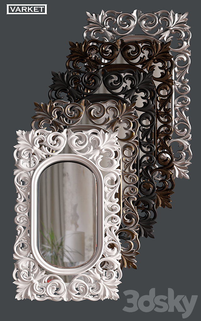 OM Mirror Varket Fiore 3DS Max Model - thumbnail 2