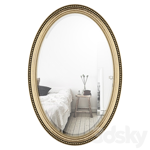 Oval Metallic Accent Mirror 3DSMax File - thumbnail 1