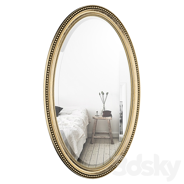 Oval Metallic Accent Mirror 3DSMax File - thumbnail 2