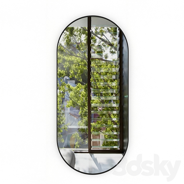 Oval mirror in a metal frame “Capsule” 3DSMax File - thumbnail 1