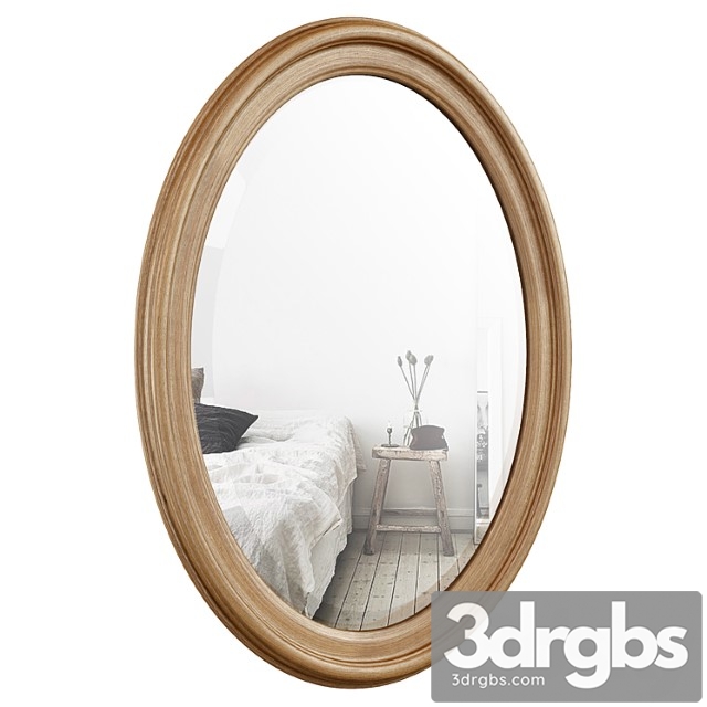 Oval wood wall mirror dbhc4231 3dsmax Download - thumbnail 1