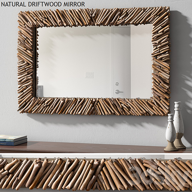 Pottery barn NATURAL DRIFTWOOD MIRROR 3DS Max - thumbnail 1