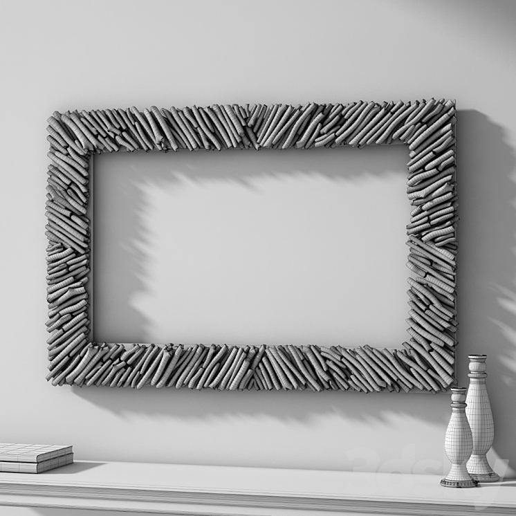 Pottery barn NATURAL DRIFTWOOD MIRROR 3DS Max - thumbnail 2