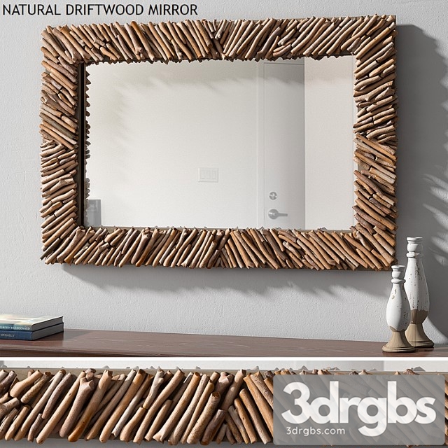 Pottery Barn Natural Driftwood Mirror 3dsmax Download - thumbnail 1