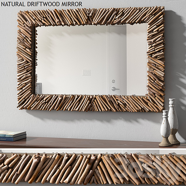 Pottery barn NATURAL DRIFTWOOD MIRROR 3DSMax File - thumbnail 1