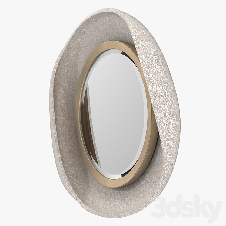 R & Y Augousti – Petal mirror in cream shagreen 3DS Max - thumbnail 2