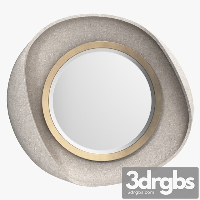 R & y augousti – petal mirror in cream shagreen - thumbnail 1