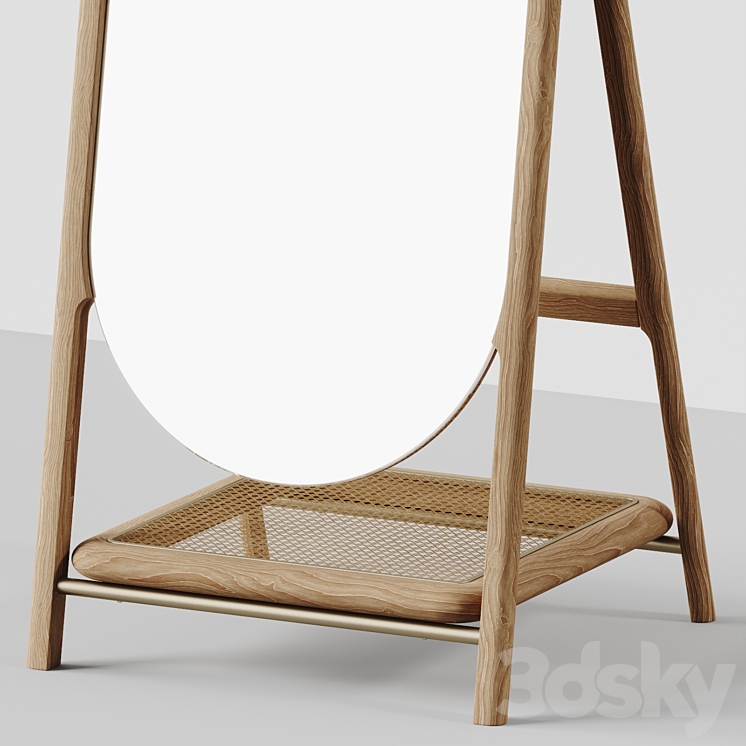 Rattan Freestanding Mirror by John Lewis 3DS Max Model - thumbnail 2