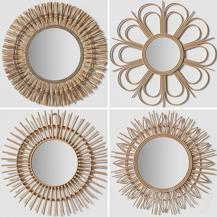 Rattan mirrors 3DS Max - thumbnail 1