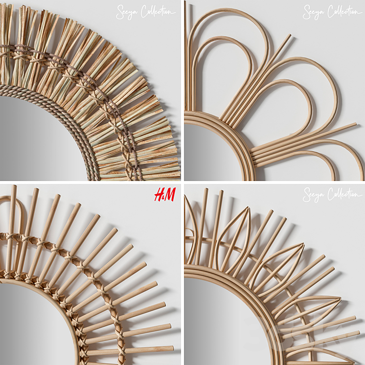 Rattan mirrors 3DS Max - thumbnail 2