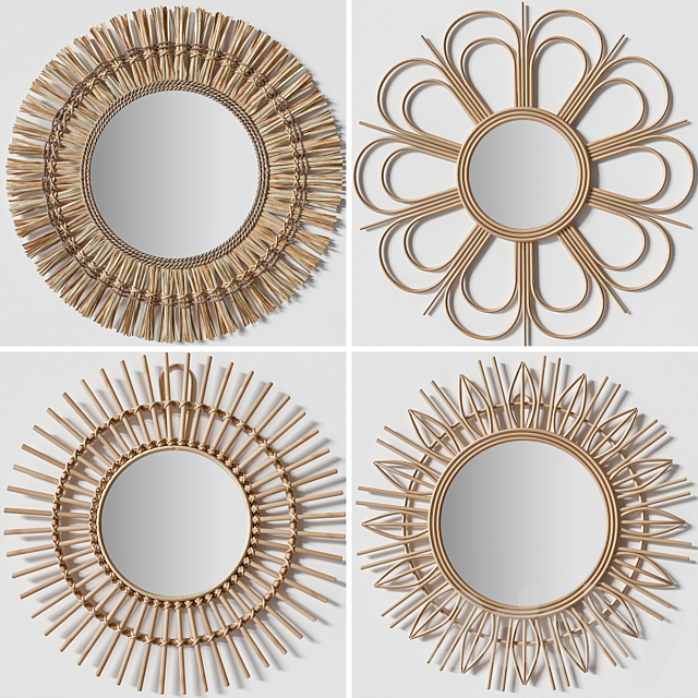 Rattan mirrors 3DSMax File - thumbnail 1